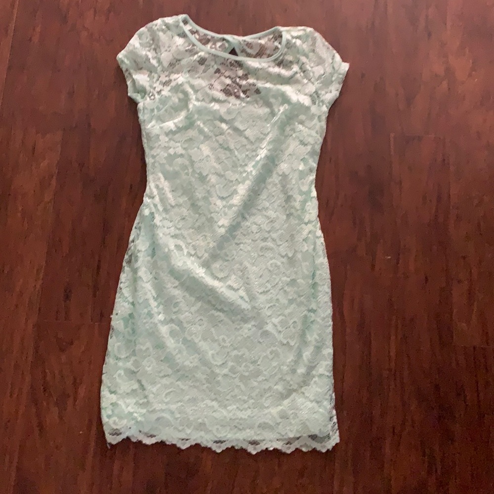 Teal lace dress 👗